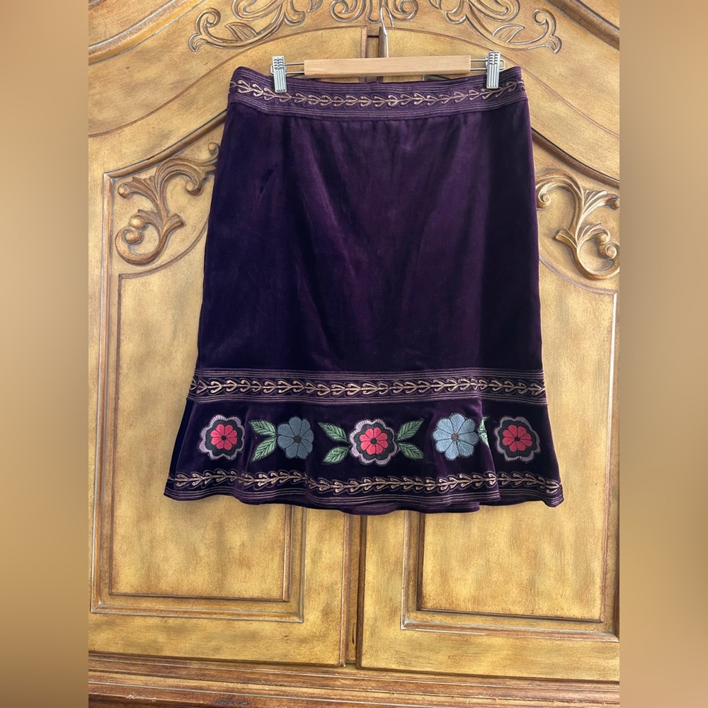 Nanette Lepore Purple Floral A-Line Skirt
